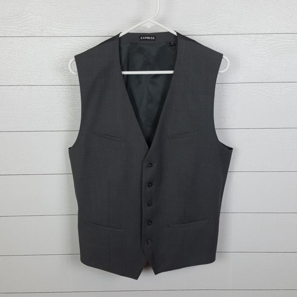 Express gray suit vest